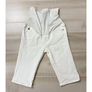 Adriano Goldschmied A Pea in the Pod Maternity White Malibu Crop Pant Sz 30